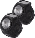 DOITOOL 2 Pcs Solar Powered Waterproof Stone Shape Garden Light for Outdoor LED Spotlight Simulation Design for Pathway and Decoration