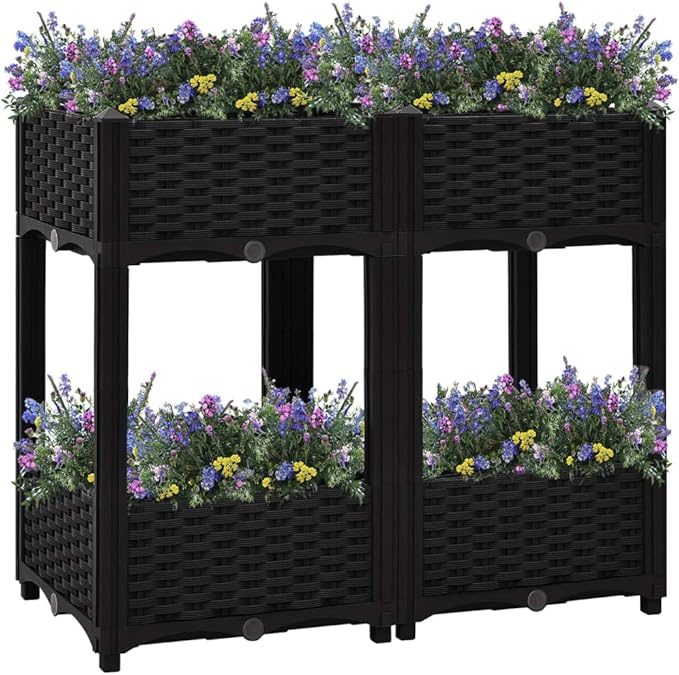 Raised BedGarden PlantersGarden PlantersGarden CenterpiecesGarden BedsRaised Beds for Growing FlowersHerbs and Fruits31.5x15.7x28 Polypropylene