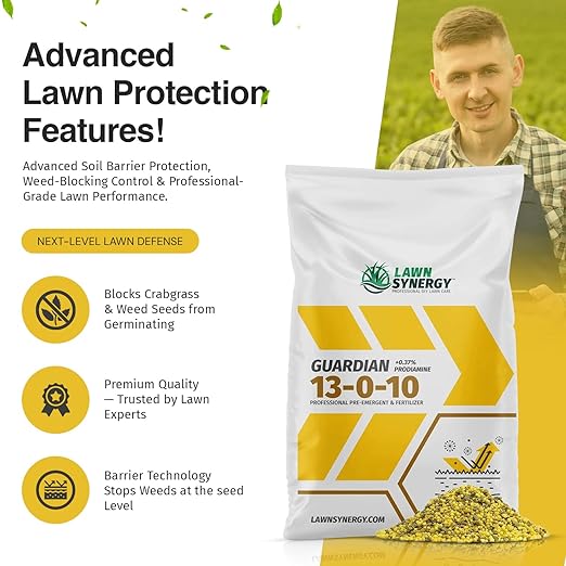 13-0-10 Pre-Emergent Lawn Fertilizer (50 lbs.) - Prevents Crabgrass &amp Weeds - Dark Green Color - All Grass Types