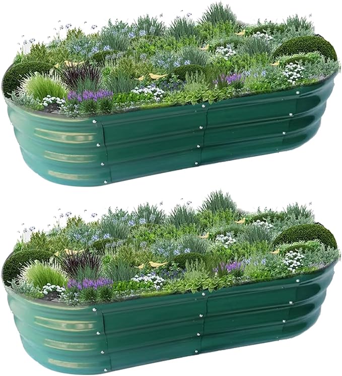 Raised Garden Bed Raised Beds for Gardening Outdoor for Vegetables and Flowers Ground Planter Box Galvanized Metal Planter Grow Garden Box4x2x1ft