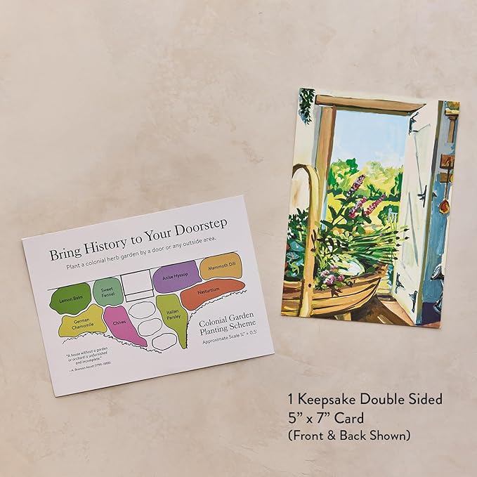 Burpee 'A Colonial Dooryard Herb Garden' – Heritage Kitchen Herb Starter Kit with 8 Non-GMO Seeds Plant Labels &amp Dooryard Garden Design Card