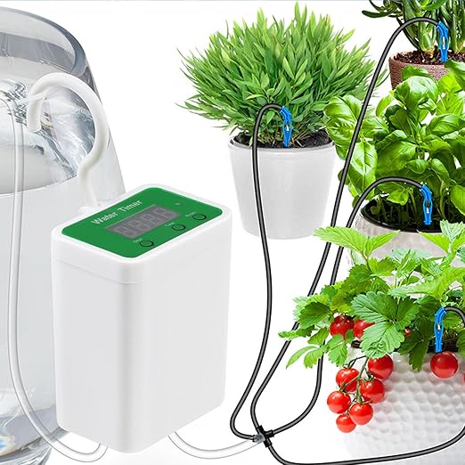 Smart Plant Waterer Automatic Drip Irrigation Kit USB Rechargeable Plant Self Watering System with Timer Ideal for Potted Indoor Plants Succulents Flowers Vegetables