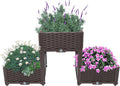 Raised Garden Bed Multifunctional Elevated Planter Garden Box with Drainage Holes 3 Boxes 6 Deep Planter Raised Bed for Indoors Patio Garden