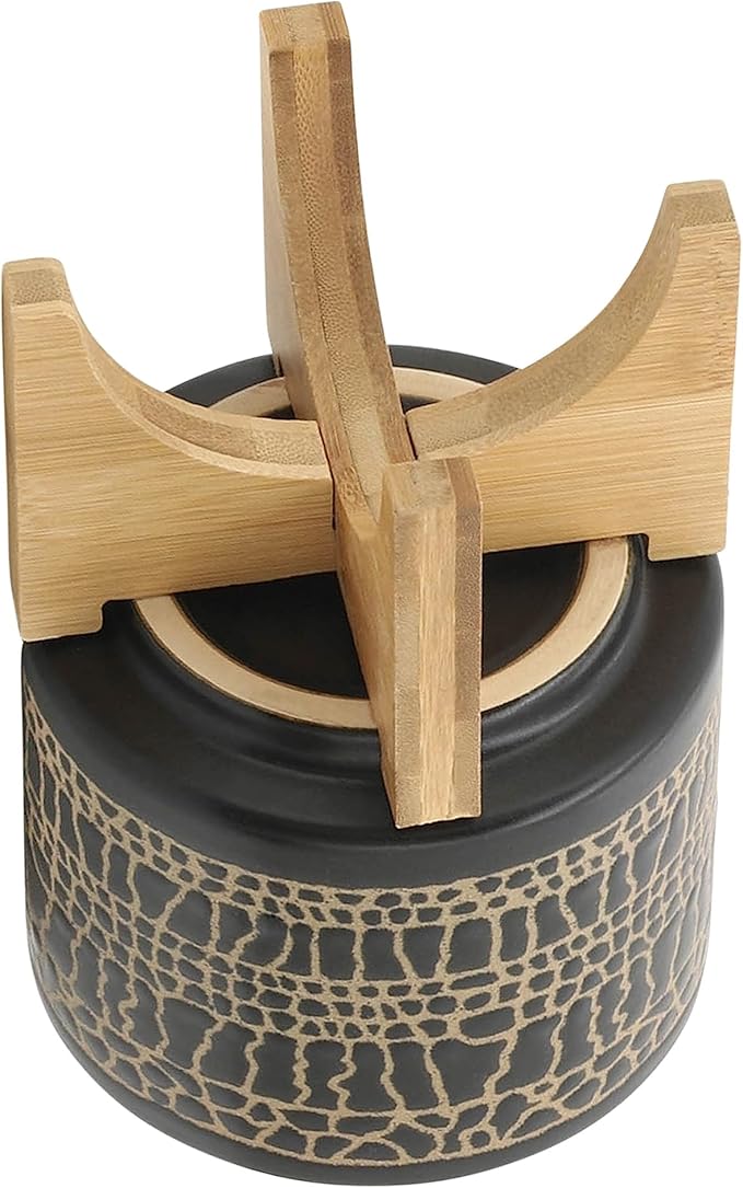 S2 58 Glazed Planter W Stand Black