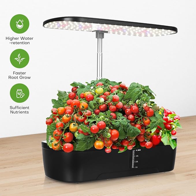 Sosoport 1set Indoor Hydroponics Garden Grow Plant Growing Kit for Indoor Gardening Multi-Porous Design for Easy Vegetable Cultivation Us Compatible