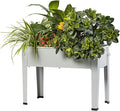 Metal Raised Garden BedRaised Planter Box with LegsHerbs and Vegetables Planter Suitable for Outdoor Patio Deck and Porch (Mini Gray)