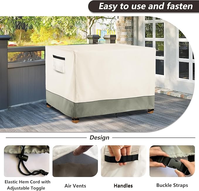 Outdoor Raised Garden Bed CoverHeavy Duty 600D Waterproof Elevated Wood Planter Box Stand Cover for Winter48L x 24Wx 30H Inch(Beige &amp GreenCovers Only)