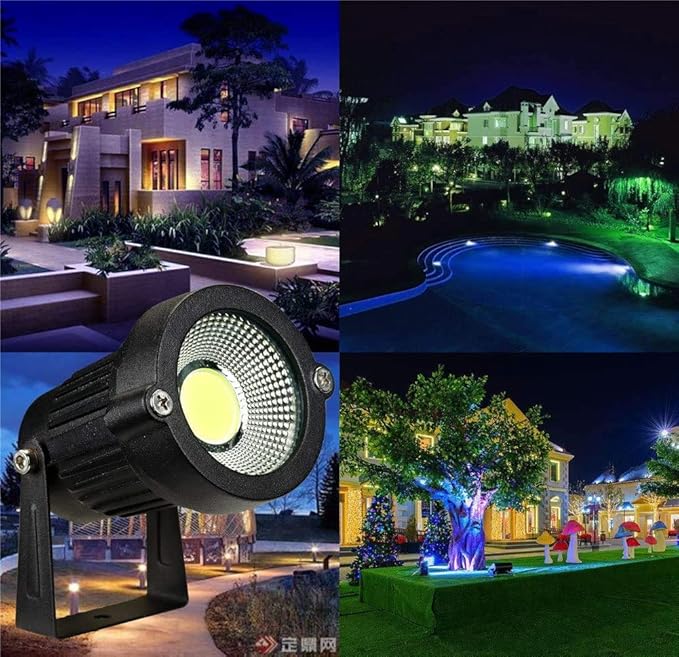 Z LED Landscape Lights5W Outdoor Pathway Garden Yard SpotlightIP65 Waterproof Garden FloodlightOutdoor Spotlight with StakeUL Cord 5-ft with Plug 6500K Daylight White(Pack of 4)