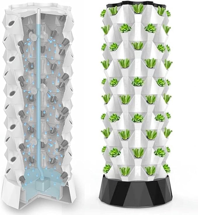 48/64/80Holes Hydroponic Growing Systems - Aeroponic Tower Garden with Self-Watering - Vertical Grow Tower for Indoor Gardening - Grow Herbs Fruits &amp Vegetables10floors//1pc