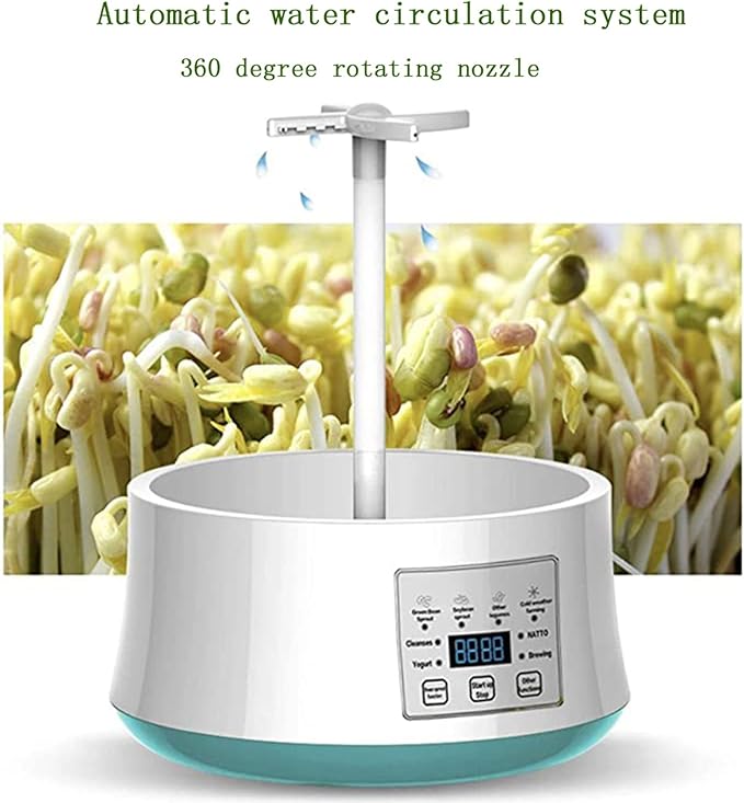 2pcs Germination Tank Intelligent PTC tat Heating Bean Sprout Machine Home Kitchen Bean Sprout Cultivation Kit 2 Layers US 2