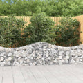 Galvanized Arched Gabion Basket 78.7 x 11.8 x 31.5 in Silver Outdoor Planter Box for Garden Wall Retaining Barrier Patio Decor