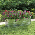 YAFF Garden Raised Bed 63x15.7x17.7 Galvanized Steel SilverSilver