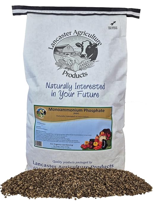 Monoammonium Phosphate Fertilizer (MAP) 20 pounds High Phosphorus &amp Nitrogen for Gardens Crops &amp Pastures – Root Growth Bloom Booster &amp Healthy Plant Nutrition – Lancaster Agriculture Pr