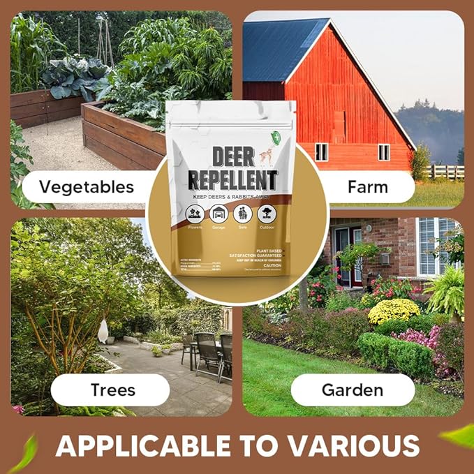 Deer Repellent Outdoor Deer Repellent for Plants Rabbit Repellent Outdoor Deer and Rabbit Repellent Keeps Deer &amp Rabbits Out of Garden Yard Lawn 8 Packs