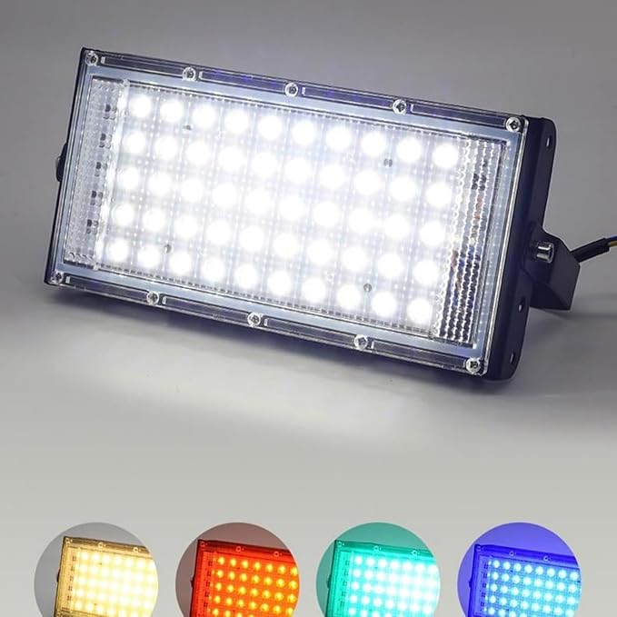 2PCS Outdoor Landscape Lights - IP66 Waterproof Rotation Spot Light 220V RGB Lawn Ground LED Floodlight Bright Security Light ColoredWhite