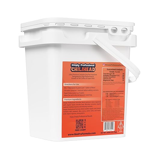 Chilihead Formula - All-in-One Fertilizer for Peppers &amp Chilies with Balanced Nutrition - Water Soluble Plant Food for Bold Harvests &amp Thriving Plants - 5 LB Pail