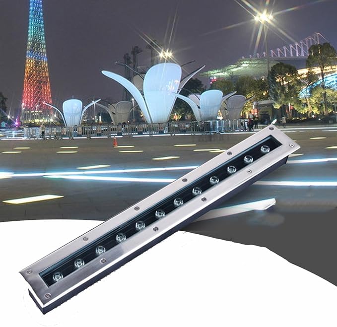 Outdoor Buried Lights - Outdoor Recessed LED Spotlight - Buried Yard Lamp Rectangular Linear Underground Light IP67 Waterproof Garden Backyard Patio Step Walkway Ground Landscape Lights(Warm Wh