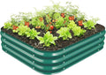Galvanized Raised Garden Bed for Gardening 4x4x1ft Large Square Metal Planter Boxes Outdoor for VegetableFlowerHerbModular Above Ground Growing ContainerGreenEasy Assembly