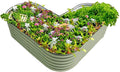 Vego garden 17 Tall L-Shape Raised Garden Bed Metal Raised Planter Bed for Vegetables Flowers Ground Planter Box Standard Size