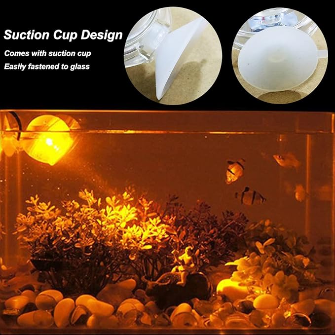 Kiven Led Fish Tank Light Landscape Spotlight Outdoor/Indoor Yellow Light Underwater Spotlight LED Light with ON/Off Switch Adjustable for Fish Tank Pond Pool Plant Lawn