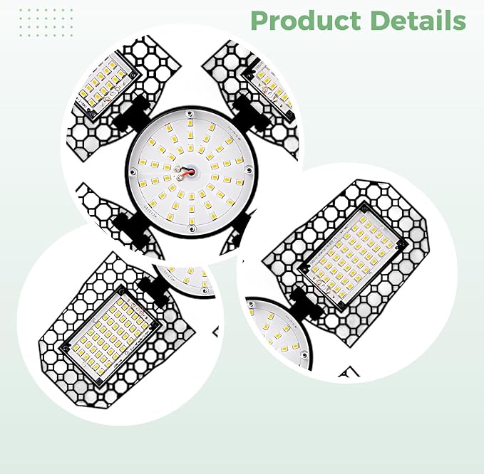 210 Led Foldable E27 Plant Grow Light Four-Leaf Design Full Spectrum for Succulents Size 11.4 X 11.4 in