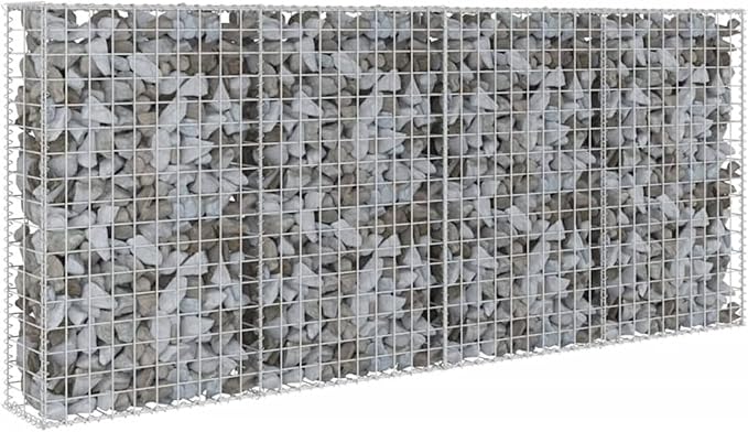 Gabion Basket Galvanized Steel Fence Raised Garden Bed Planter 78.7x7.87x33.5 Inches for Patio Yard and Commercial Landscape Design