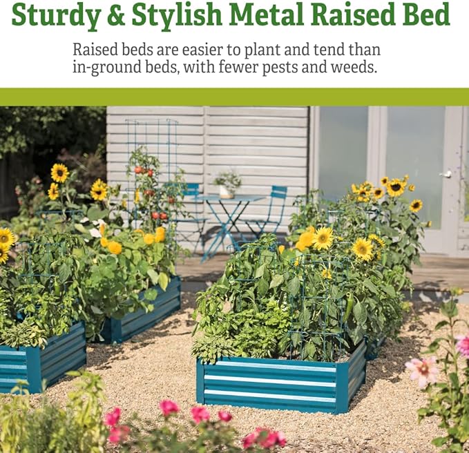 Gardener's Supply Company Metal Raised Garden Bed | Sturdy Corrugated Galvanized Steel Outdoor Planter Box Extra Deep for Rooted Plants Herbs &amp Vegetables | 34 W x 68 L x 12 H