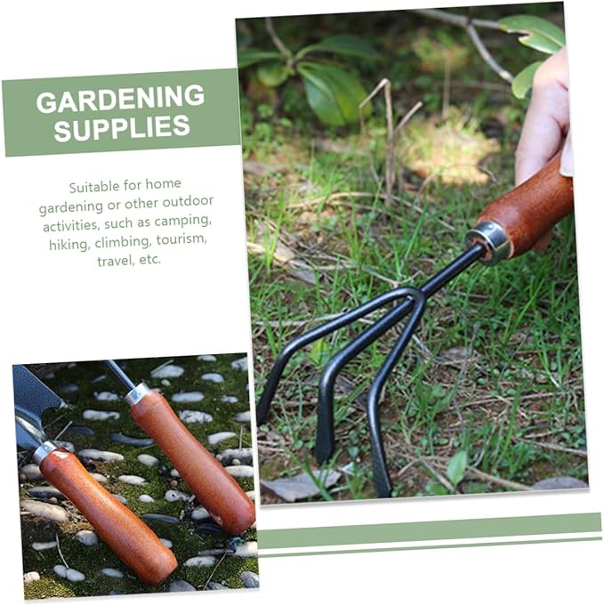 Veemoon Garden Tool Set 4pcs Hand Trowel Rake Shovel Soil Scoop for Planting and Gardening with Extended Narrow Shovel Three-Prong Rake and Soil Scoop Suitable for Home Garden and Plant