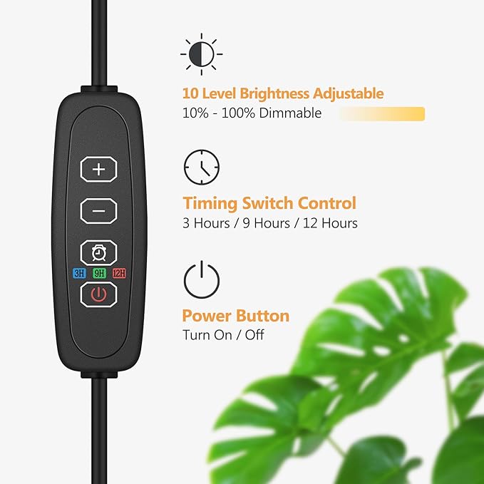 20W Indoor Plant Grow Light with Embedded Controller Red Blue Warm Full Spectrum 95 LED Bulbs Adjustable HeightAuto TimerDimmable Halo Growing Stand Lmap for Tall Large Small Plant Growth