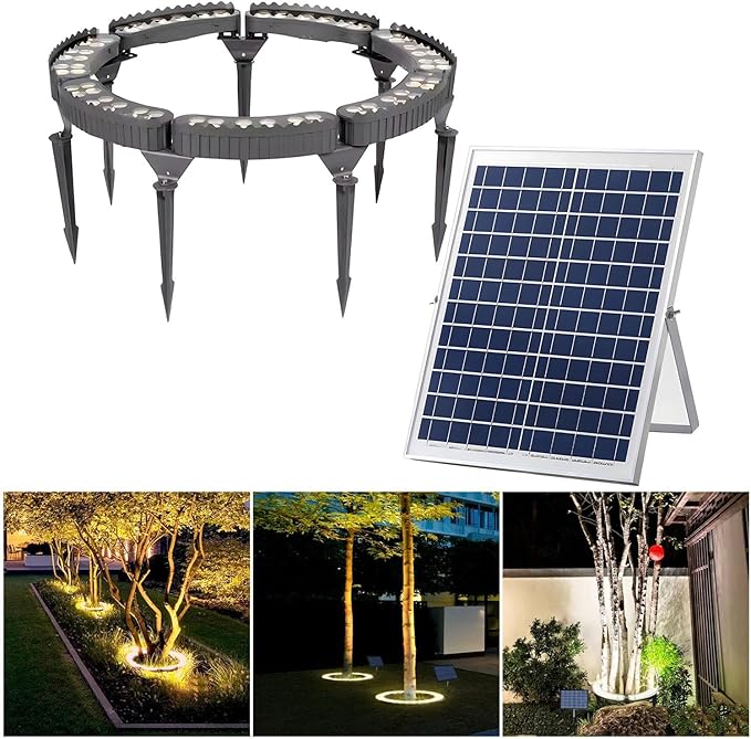 Garden Solar Lights LED Solar Landscape Spotlights for Big Tree Outdoor Ring Tree Light Made to Last(Purple LightPack of 7)