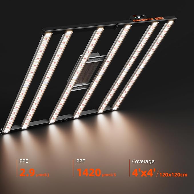 Spider Farmer SE5000 480W LED Grow LightSmart Remote App Control Full Spectrum Dimmable Daisy Chain Bar Style Growing Lamp for Indoor Plants 4x4ft Coverage
