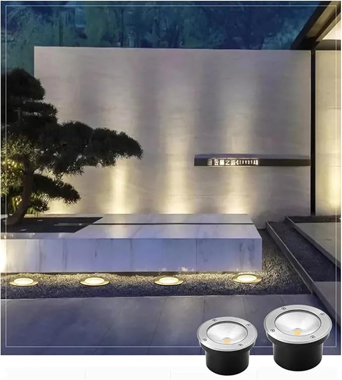 COB Underground Light Outdoor Ground Light IP66 Waterproof AC85-110V Embedded LED Buried Lights for Garden Yard Tree Pathway Steps Spotlights (Red 3W)