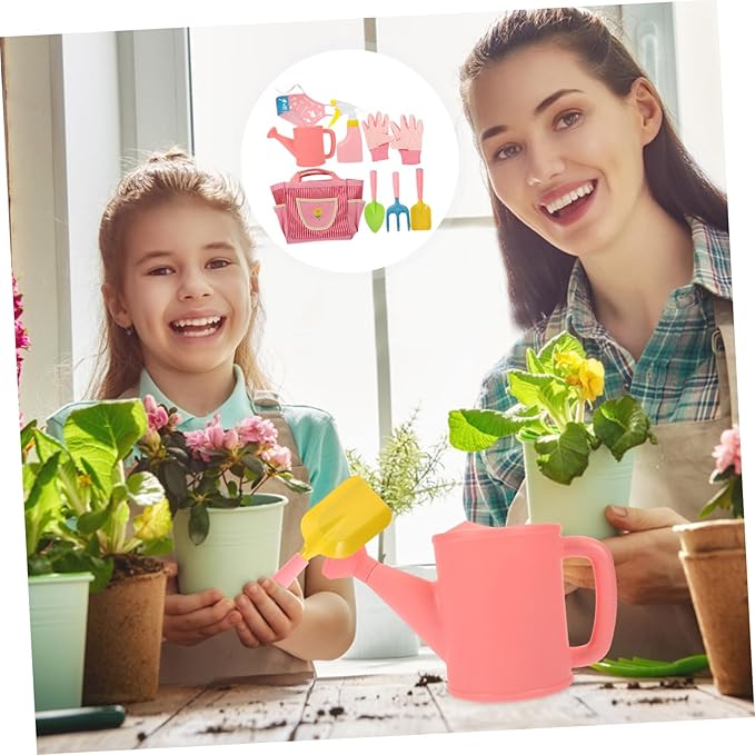 SUPVOX 1set Boy Girl Gardening Tool Kit Boy Girl Garden Tools Shovel Rake Apron Spray Kettle Gloves Watering Can Bag and for for Boys and Girls