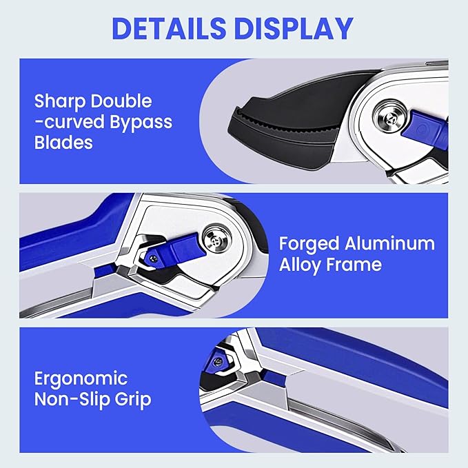 Garvee Professional Pruning Shears &amp Garden Shears Set | Stainless Steel Blades with Ergonomic Comfort Grip | Essential Gardening Tools for Women &amp Plant Care Enthusiasts