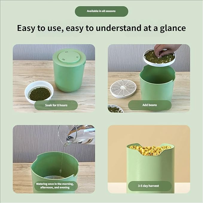 Easy to Use Automatic Sprouts Maker Simple Three Step Operations Year Round Cultivation Natural Germination Methods User Friendly Sprouting Machine