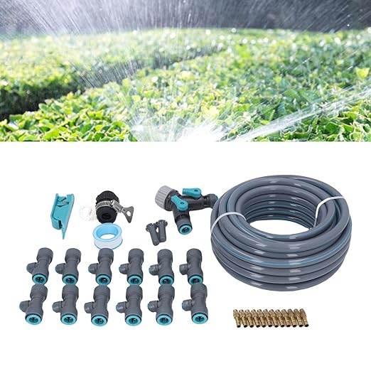 FLEXMAN 32Ft Drip Irrigation System Garden Watering Automatic Drip Irrigation Kit Patio Lawn Equipment Set with Hose Adjustable Dripper for Farming Lawn Yard Greenho