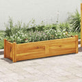 Raised Garden Bed Brown Acacia Wood 39.4x11.8x9.8 inch Durable Outdoor Planter Box for Vegetables Herbs Flowers