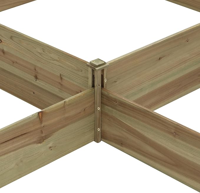 LuxenHome Wood 3 Section Raised Garden Bed 110 L-Shape Raised Garden Bed Fir Wood Planting Bed Solid Wood for Vegetable Flower Herbfor Outdoor Lawn Yard Patio Use