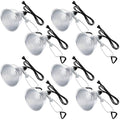 Macarrie 8 Pack Clamp Lamp Light with Aluminum Reflector 6ft SPT-2 18awg Cord and Adjustable Stand Fixture up to 150 Watt E26 Socket No Bulb(5.5 Inch)