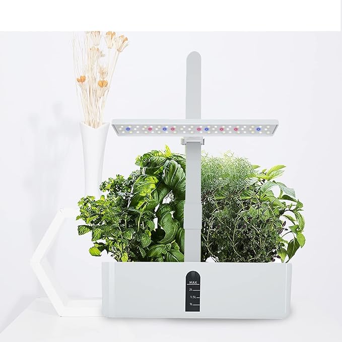 Mini Hydroponic Growing System Kit with 15W LED Light 9-Pod Indoor Garden Adjustable Height &amp Auto Water Pump