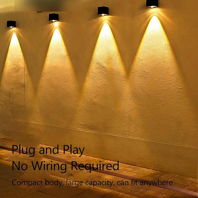 Solar Fence Lights 3 PackLed Lighting Waterproof Graden Lights Solar Wall Lamps Outdoor Wall Washer Landscape SpotlightLanterns for House WallPorchGardenYard Patio