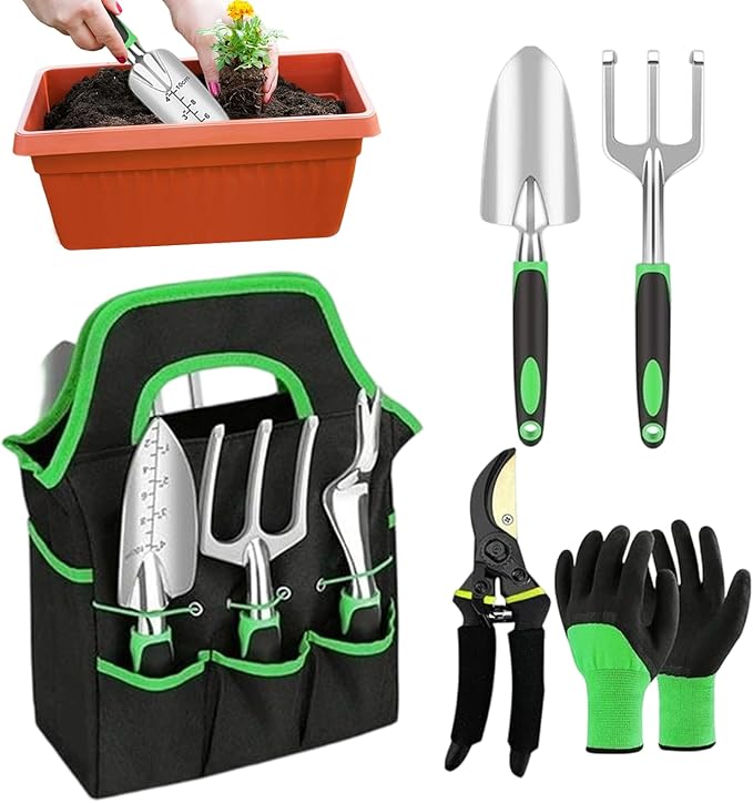 Gardening Hand Tools | Stainless Steel Plant Supplies - Gardening Kit Garden Toolsfor Digging Weeding Loosening Soil Transplanting Cleaning Pruning Outdoor Lover Beginner