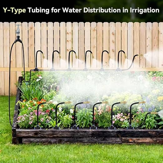 100FT Drip Irrigation SystemGarden Watering System with 17 Copper Nozzles&amp1/4 Tubing 360° Adjustable Irrigation System for GardenAutomatic sprinklers for YardRaised Beds&ampGreenhouse