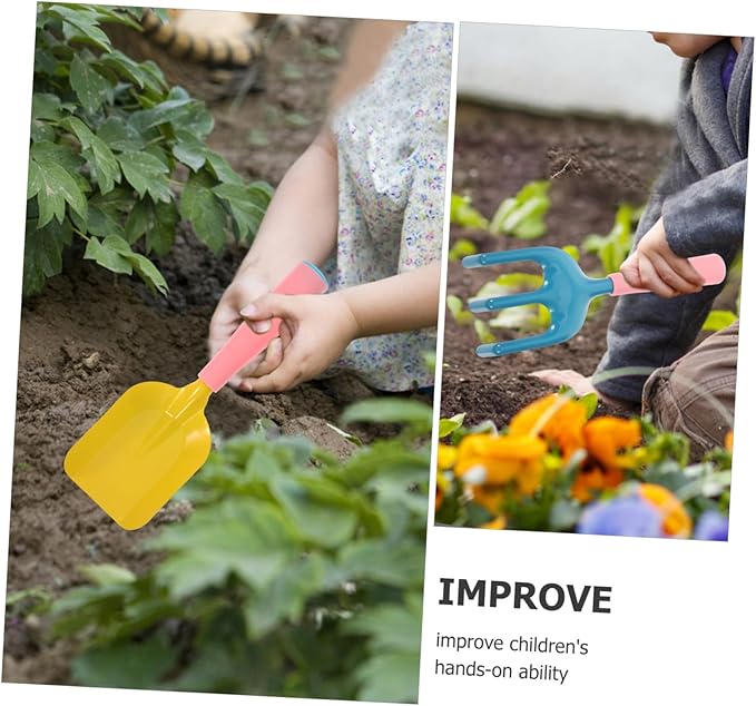 Yardwe 1 Set Kids Gardening Tools Set Shovel Rake Watering Can Gloves Apron Perfect for Kids'