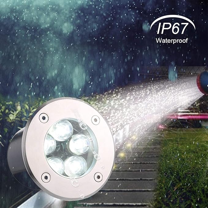 Outdoor LED Recessed Spotlight - Inground Garden Lamp Garden Built-in Lighting Waterproof 24V Underground Lights Beam Underground Spotlight Landscape Lights (Warm White 6w(24V)) (RGB 48W(24