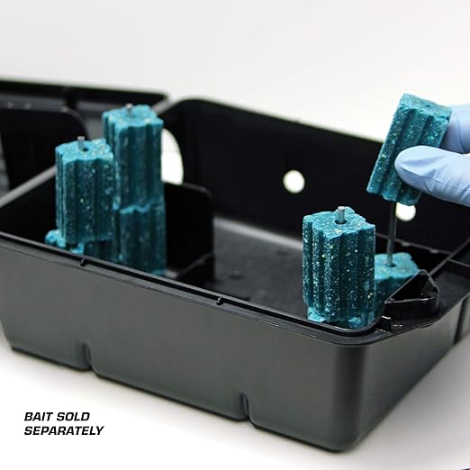 Tomcat Rodent Station Includes 1 Rodent Station with 4 Bait Securing Rods and 1 Security Key - Fits Rat or Mouse Sized Traps (Baits &amp Traps Sold Separately) - Use Indoors or Outdoors (Pack of 4)