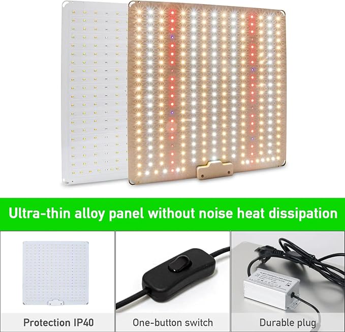 1000W LED Grow Light with UV IR Growth Lamp Dimming Dimmable Full Spectrum Plant Light for Indoor Plants Seed Starting Seedlings Vegetable for 2x2/3x3 Grow Tent2PCS