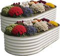 2PCS Raised Garden Beds Outdoor-Galvanized Raised Garden Bed Flower Planter Boxes for Gardening Vegetables Tomatoes and Potatoes