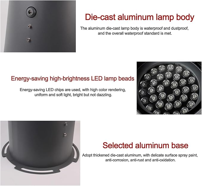 Ground LED Landscape Lights - IP67 Waterproof Outdoor Buried Light AC 220V Adjustable Angle Recessed Floor Lamp Garden Decorative Spotlight Easy Installation(Yellow6W)