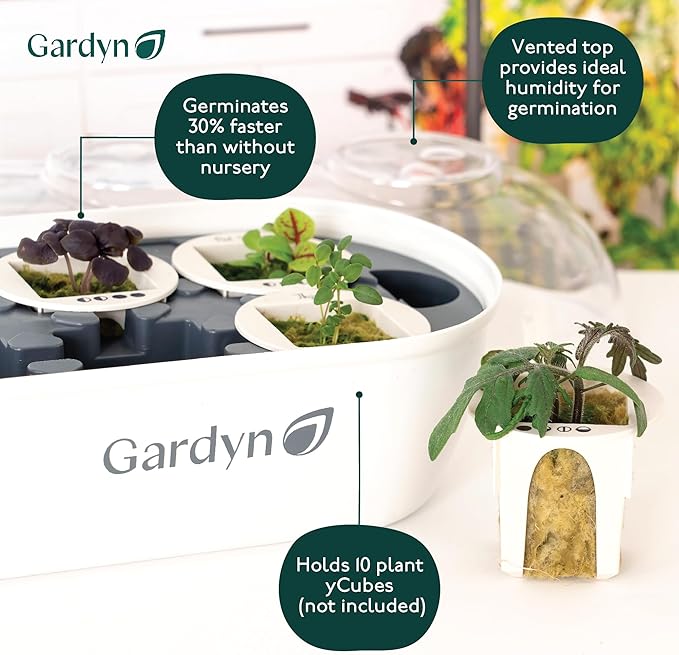 Gardyn Essential Bundle for Your Hydroponics Growing System Indoor Garden (Indoor Nursery Germination Seed Starter Tray &amp HydroBoost Plant Based Water Treatment Lowers PH &amp Balances Plant Nutr